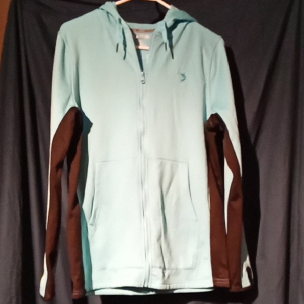Reel Legends Blue and Black Hooded Zip-Up Sweater